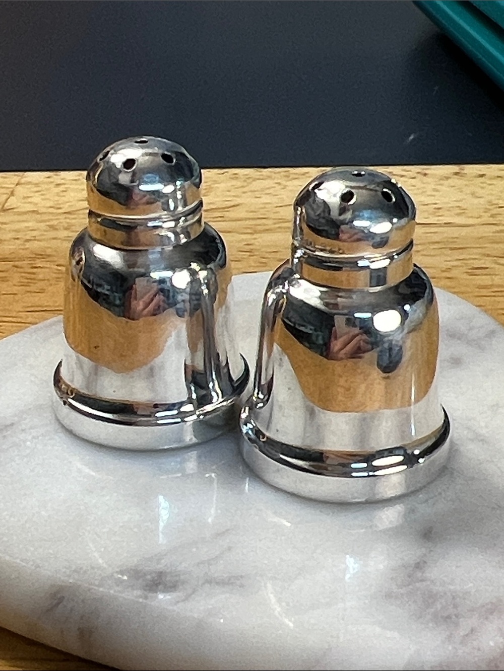 Vintage (1940-50) H & H Bros Scottish Sterling Silver Salt & Pepper Shakers Set